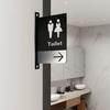 Door Sign Double Side Mounted Restroom Reminder Sign Men's And Women's Bathroom Instruction Sign Hotel WC Toilet Signage
