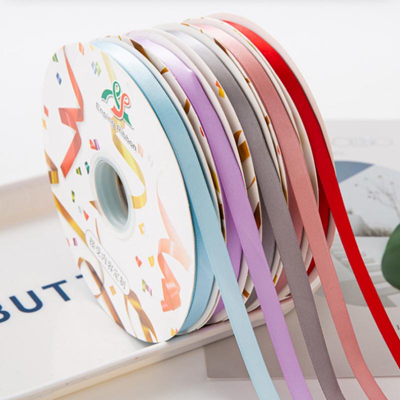 1cm Einfarbiges Doppelseitiges Band für Basteln Hochzeitsdekorationen DIY Ripsbänder Schleife Geschenke Kartenverpackung 100 Yards/Rolle