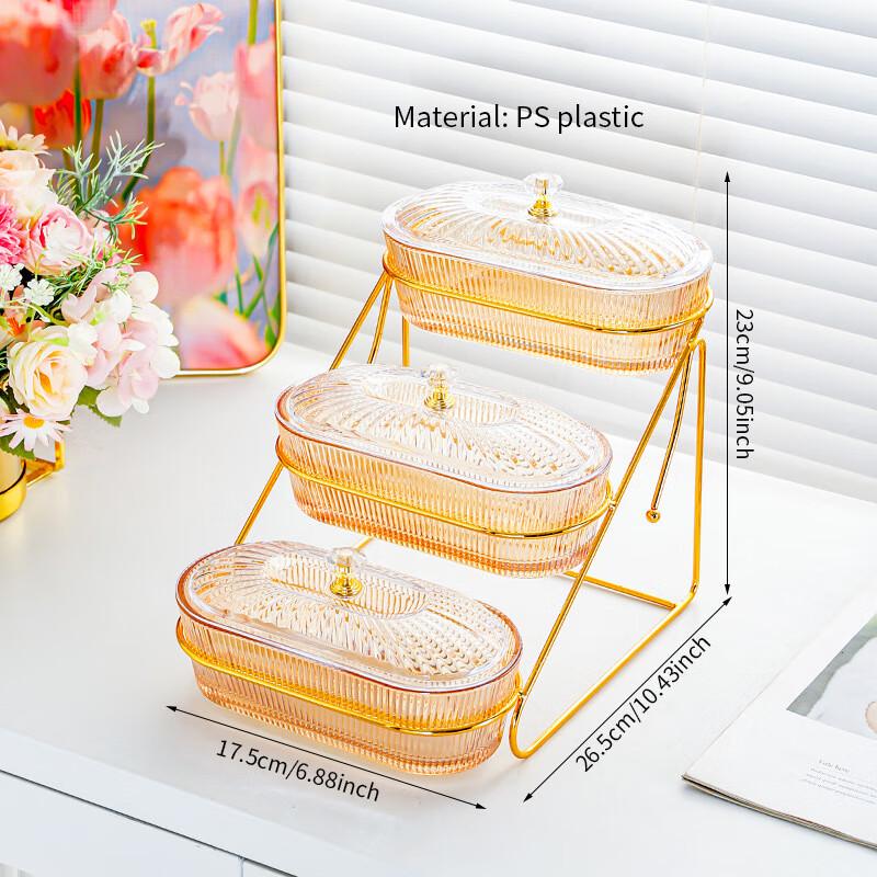 

UOSU 3-Tier Diamond Plastic Fruit Plate