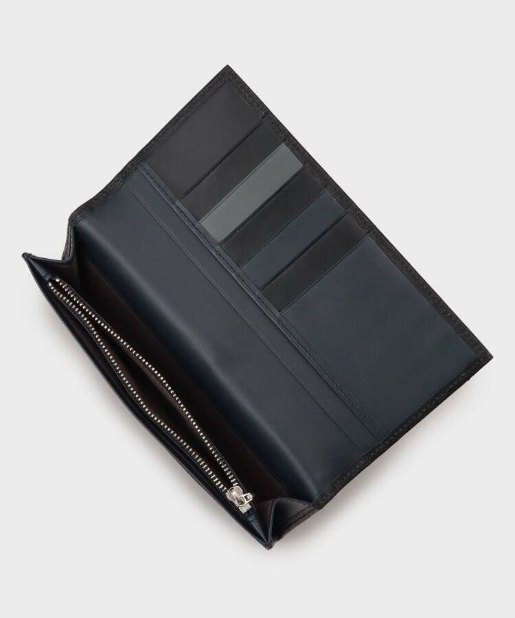 color scheme embossed leather long wallet G8701293 Black [Takeokikuchi] Wallet, Men's (619) 00(FREE)