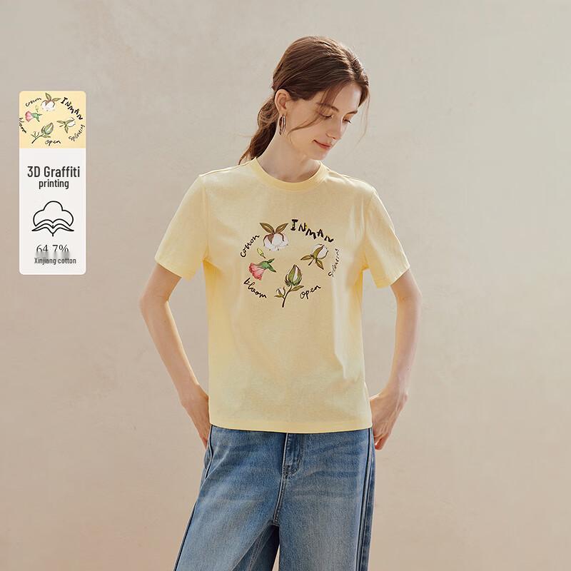 INMAN Fun Graffiti Beaded Print Short Sleeve T-Shirt L