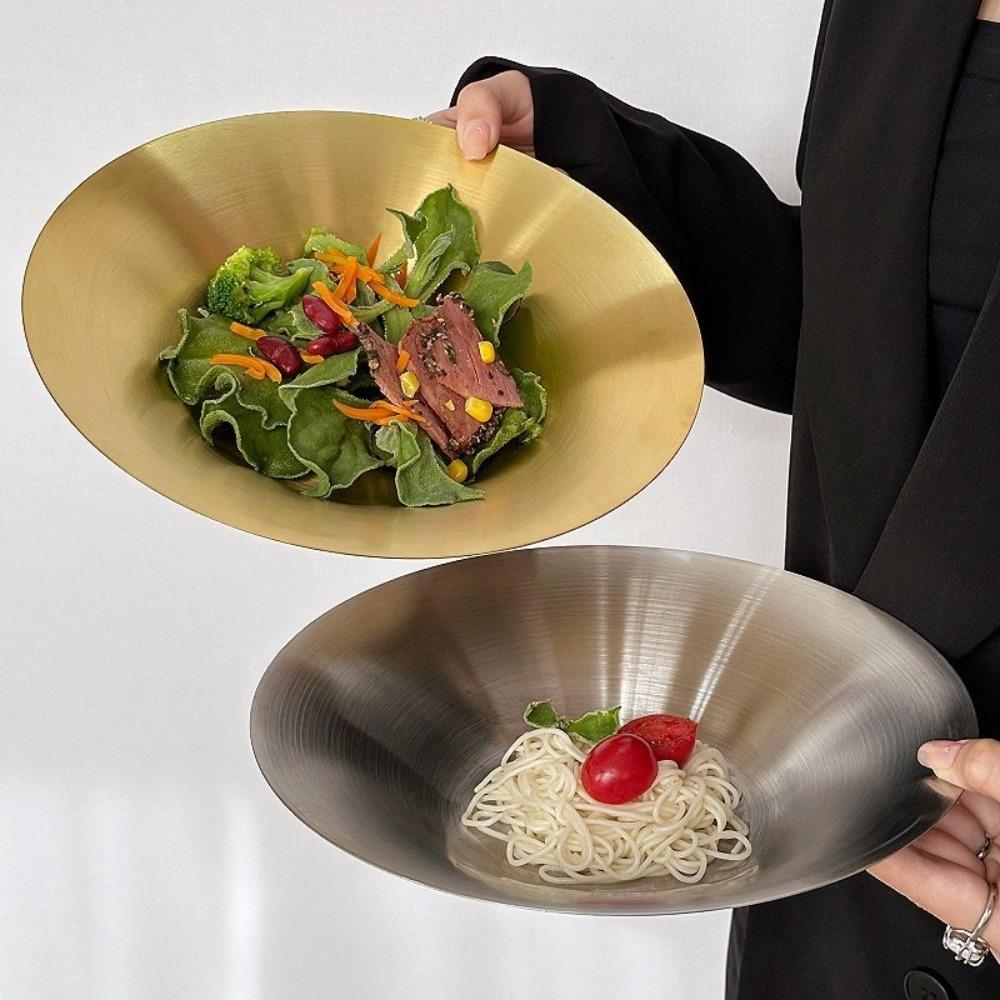 304 Stainless Steel Korean Salad Bowl Deepened Fruit Dish Durable Ramen Bowl  Kitchen Tableware