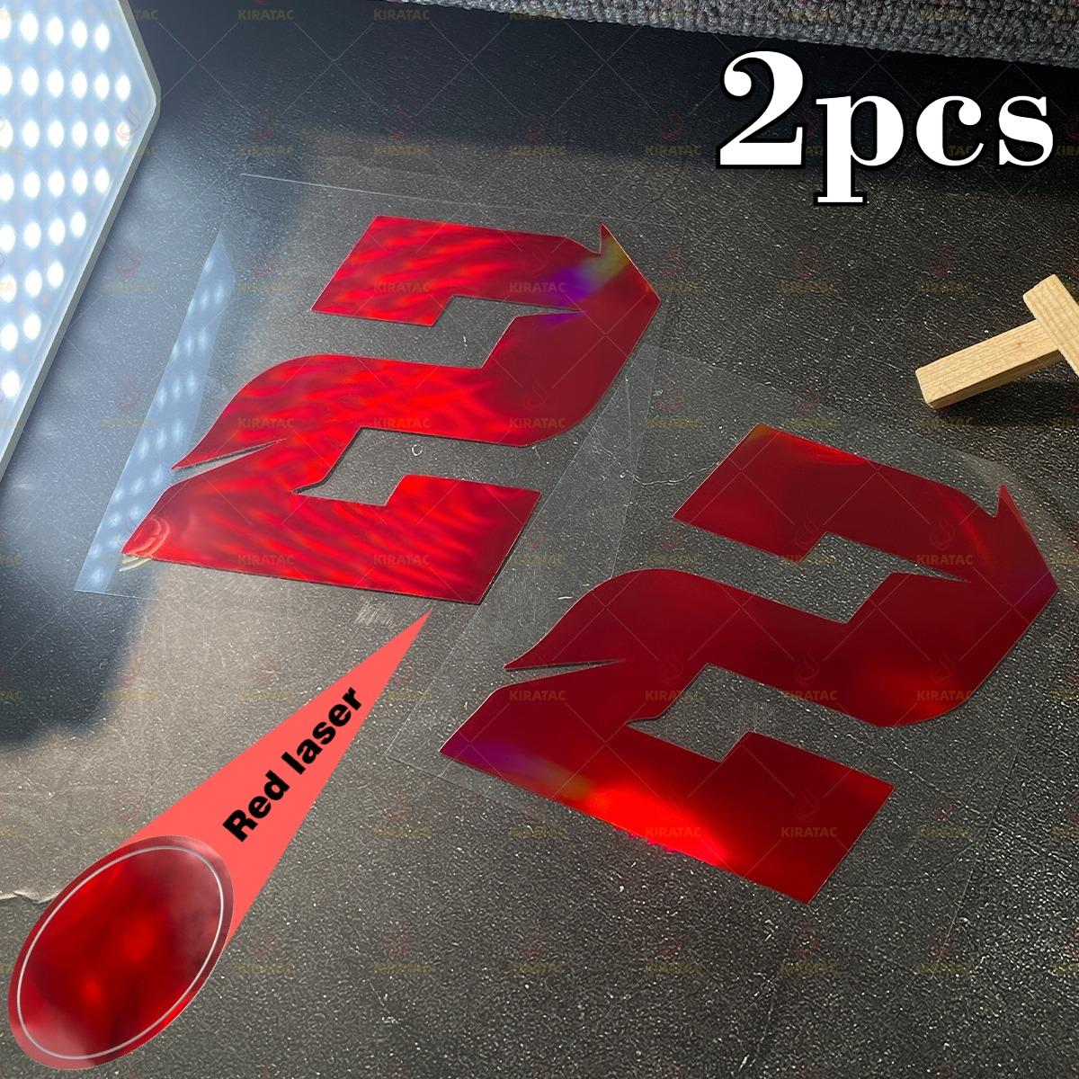 

2pcs Red Laser Motorcycle Number 0-9 Stickers Waterproof for Motorcycle Fairing Helmet Car Body Scooters Universal Vinyl Decals S-High 5cm