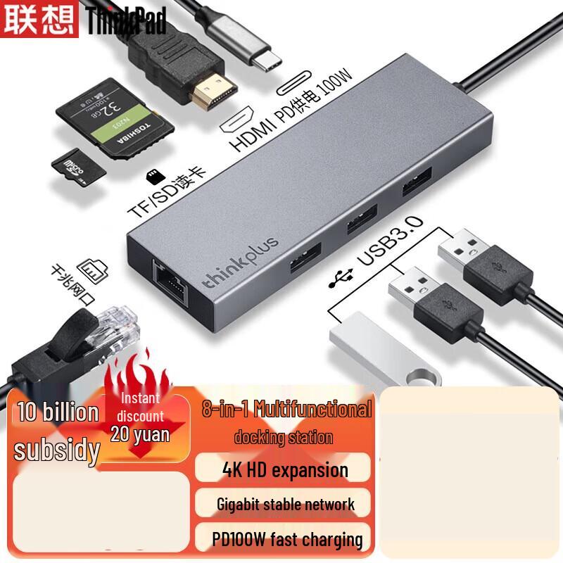 Многопортовый адаптер-хаб Lenovo Type-C