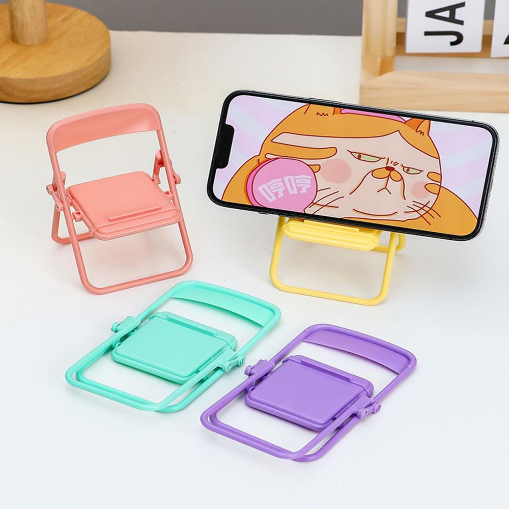 Macaron Creative Folding Desktop Phone Holder - Cute and Portable Chair Stand