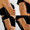 Punk Adjustable Arm Chain Tassel Open Bangle Bohemian Beach Metal Armband