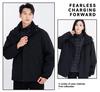 Unisex Color Block Windproof Jacket - 80 Velvet Down Inner Layer, Three-in-One Design for Outdoor Use