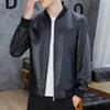 FAPAI Men's Sheepskin Baseball Collar Leather Jacket