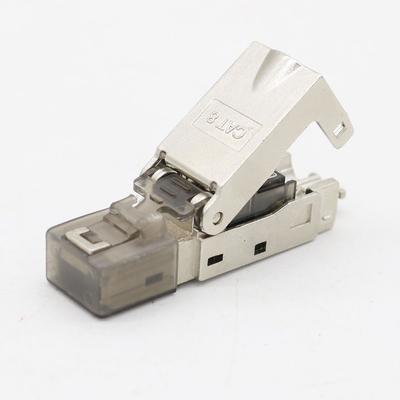 RJ45 CAT 6A Cat 7 CAT 8 Connector Tool-Free Toolless RJ45 Termination Plug Reusable Shielded for Ethernet Cables 10Gbps PoE 2PCS