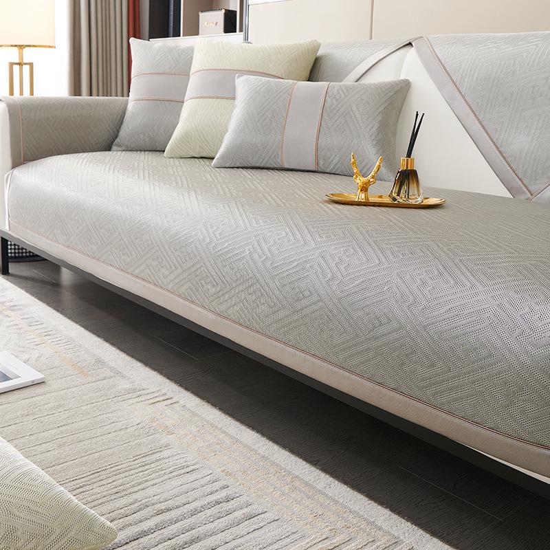Light Luxury Cool Ice Silk Sofa Cushion Summer Summer Summer Mat Modern Simple Cushion Non-Slip All-Inclusive Sofa Cover Cover Cloth