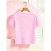 Kids Pink Dinosaur Princess Bow Graphic Crewneck Short Sleeve Tee
