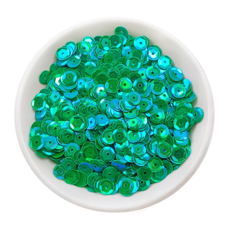 

Круглі вигнуті блискітки ПВХ розміром 6 мм із середнім отвором і шестикутними намистинами для шиття 20g/pack