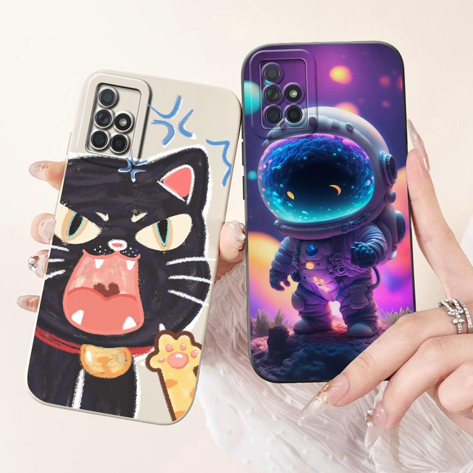 For Samsung Galaxy A71 Cute Panda Cat Cartoon Phone Case For Samsung A71 4G SM-A715F Soft Silicone Shockproof Cases