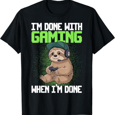 Gamer Luiaard Gaming Videogames T-shirt