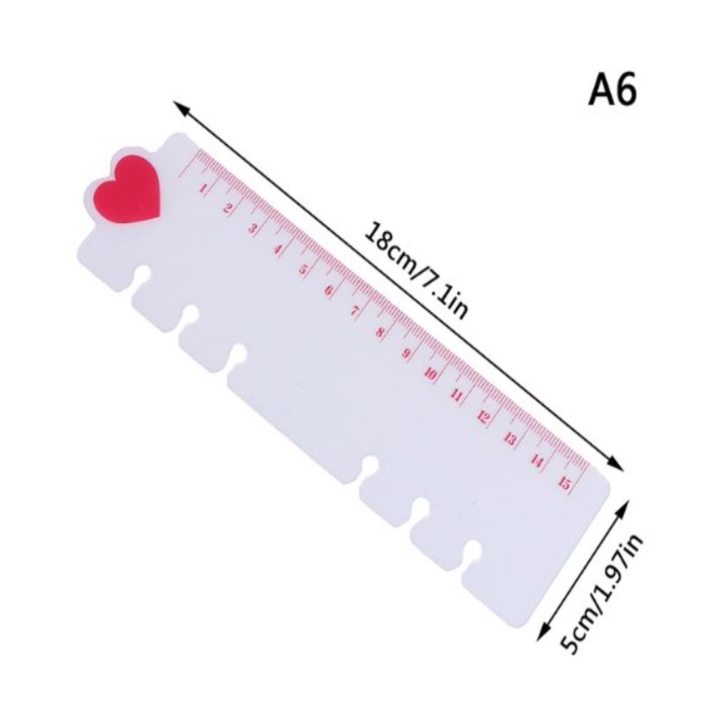 Plastics Bookmark Ruler Wear Resistant Measuring Ruler Loose Leaf Hand Ledger Ruler  Student