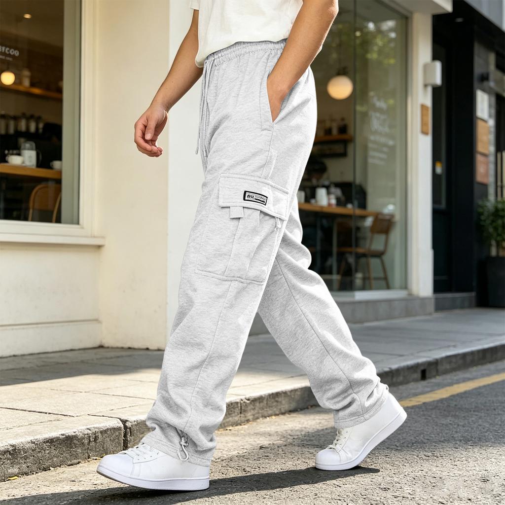 Men's Casual Loose Fit Cargo Pants with Multiple Pockets