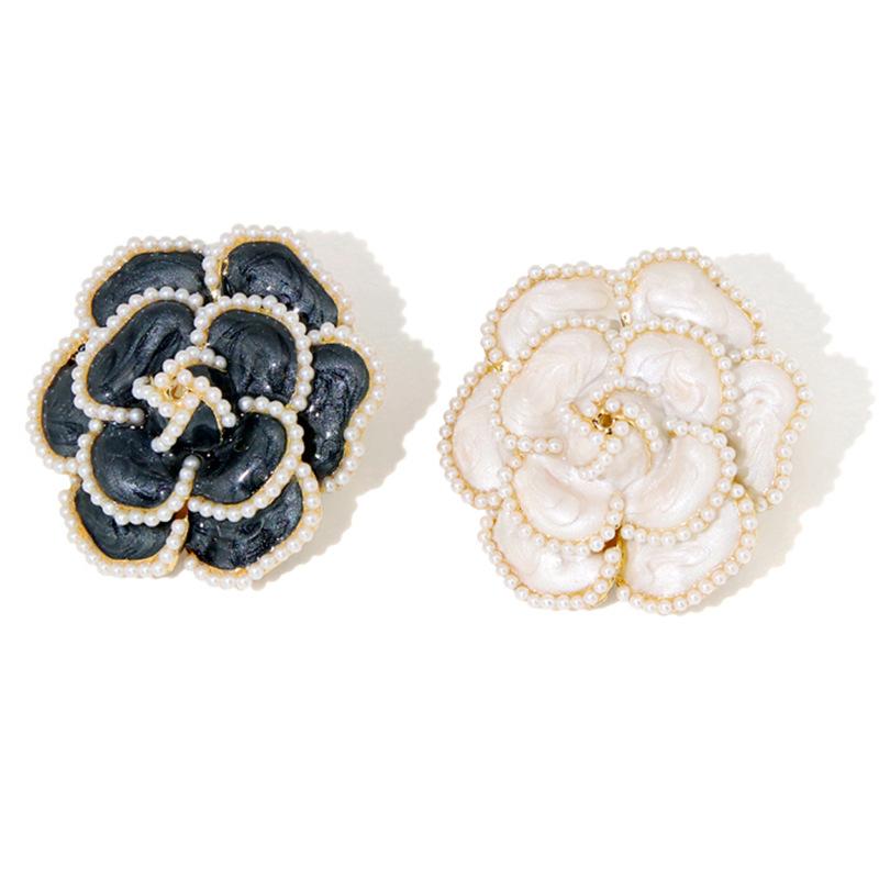 Camellia Brooch Women'S High-End Luxury Pearl Flower Brooch Women'S Coat Pin Accessories