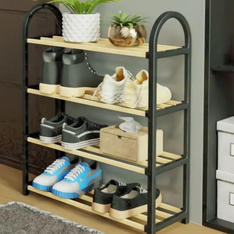 

4-х уровневая твердая деревянная полка для обуви высшего качества 1-го класса