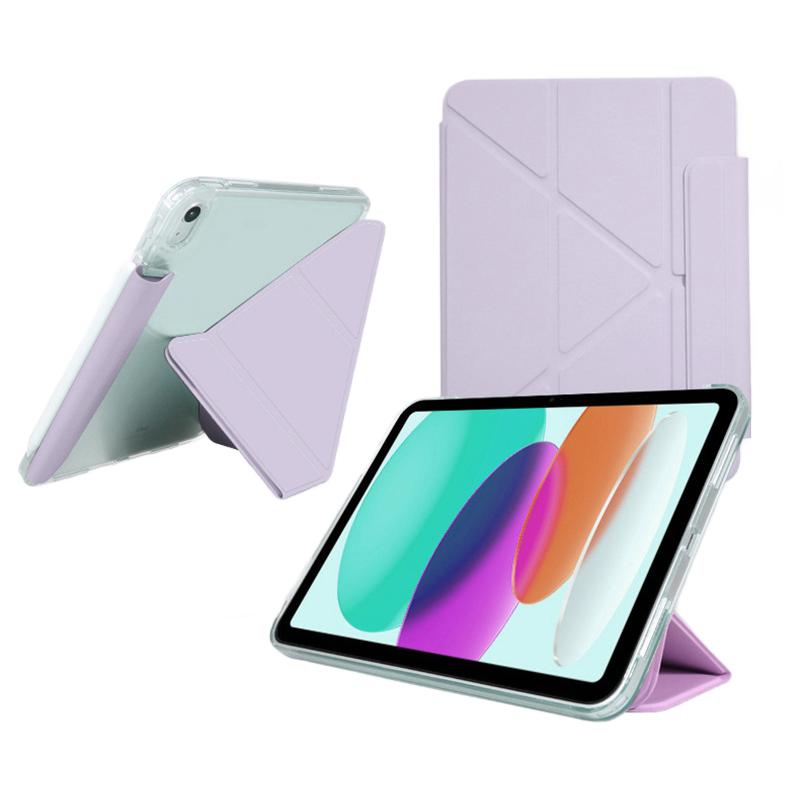 For iPad Air 11 (2025)/(2024) Case Origami Stand PU Leather Clear Back Tablet Cover with Pencil Holder