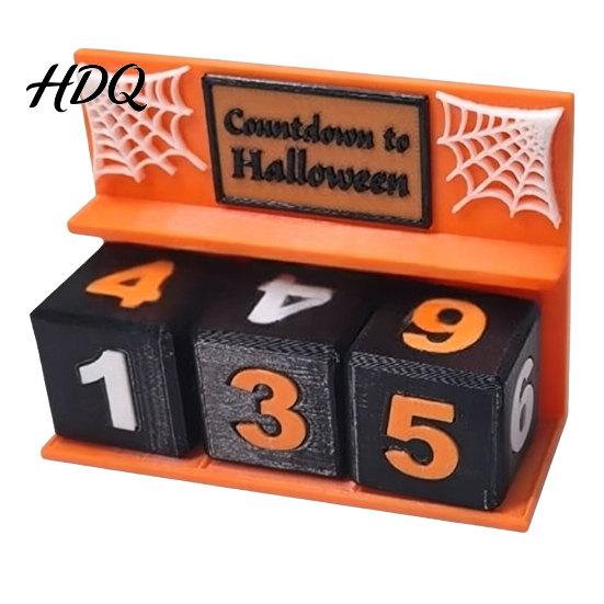 Halloween Umhang Dekor Countdown Kalender Block 3D Gedruckter Adventskalender Gruselig Täglich
