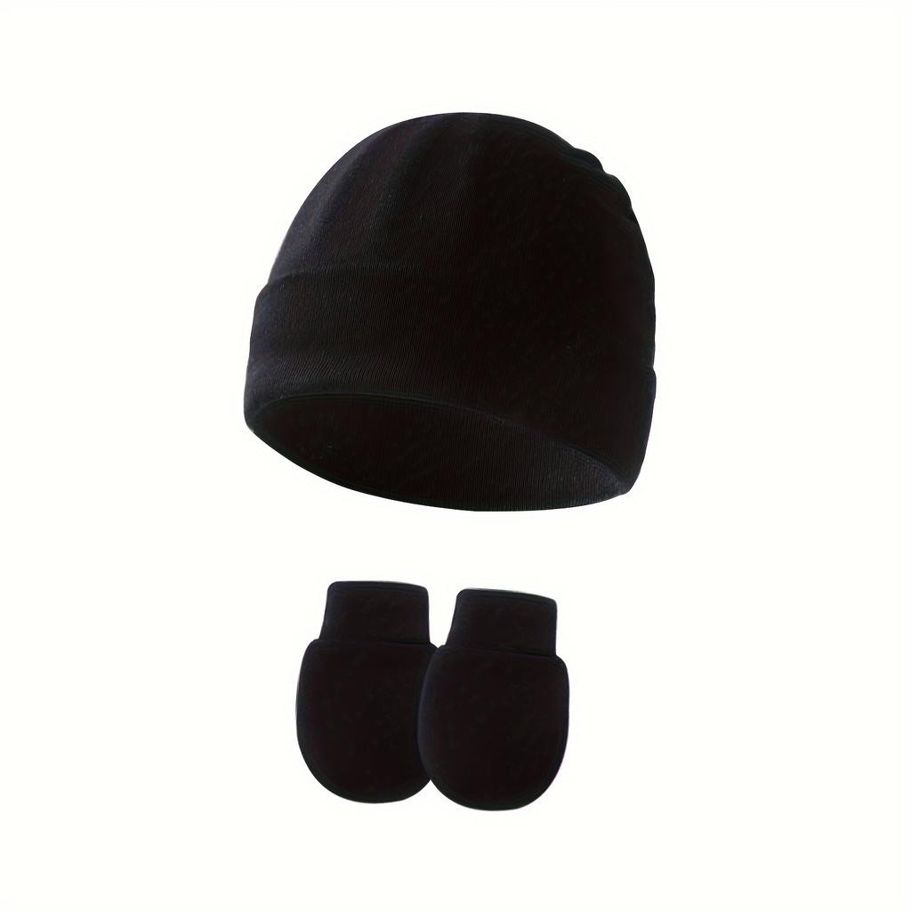 4set Cute Baby Mittens Newborn, No Scratch Baby Boy Mittens, Baby Girl Hat Gloves for Toddlers, Infant, Newborn