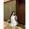 Summer Rich Daughter High-end Sense Beauty Back Swinging Collar Hanging Neck Dress Feminine Temperament Slim Waist a Word Short Skirt