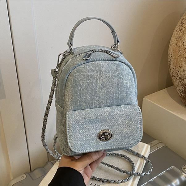 Denim Chain Portable Small Backpack Female New Backpack Female