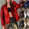 Damen Retro PU-Leder Motorradjacke - Herbst/Winter BF Stil