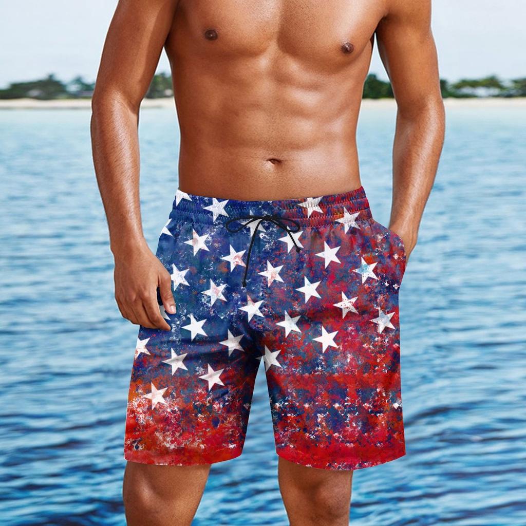 Pánské šortky s potiskem Dne nezávislosti Ležérní módní šortky Pánské volné prodyšné šortky s potiskem