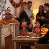 3Pcs Wooden Halloween Pumpkin Ornament 2D Flat Pumpkin Scarecrow Party Sign  Farmhouse Setting