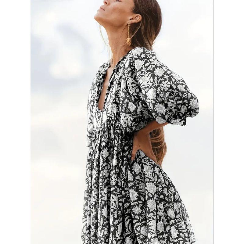 Floral Fashion Printed Dress for Women Floral Fashion Print Dress Women