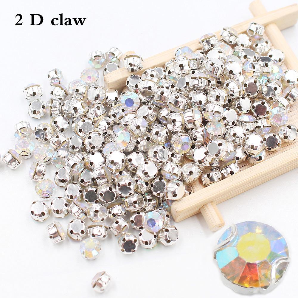 SS16-SS40 2D 3D Krallen-Näh-Strasssteine, glänzende Kristalle, Glasperlen, Steine, Strass zum Aufnähen für Kleidungsdekorations-Edelsteine