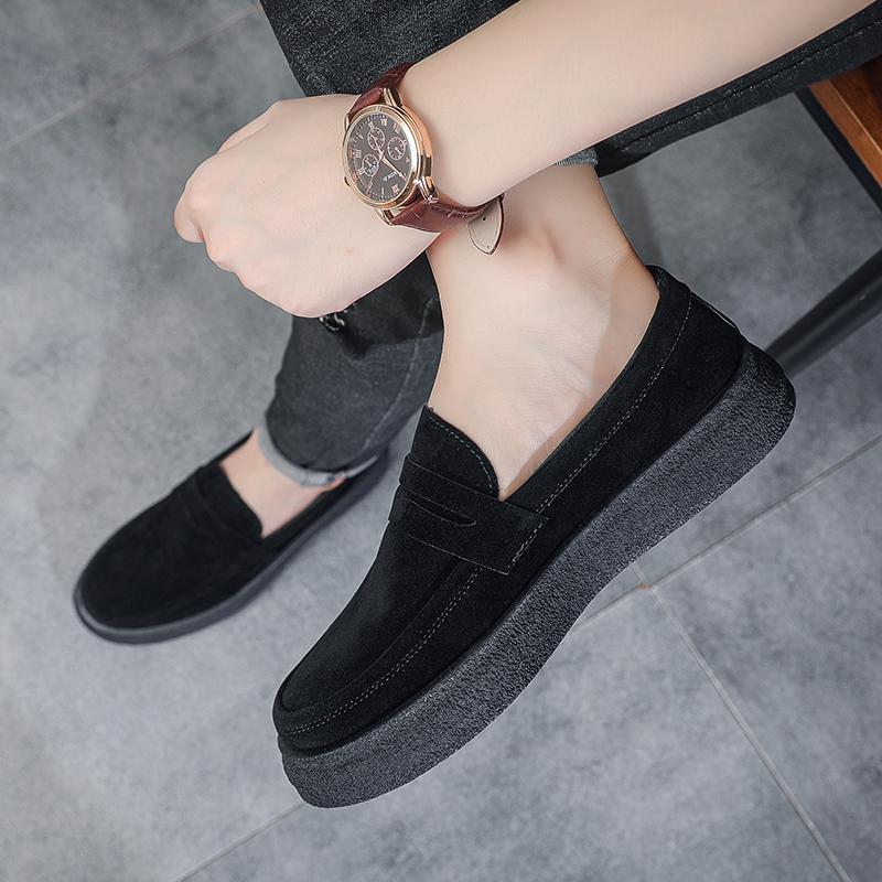 Fashion Men Suede Loafers Comfortable Man Casual Shoes Lightweight Slip on Walking Sneakers Platform Breathable Driving Shoes
