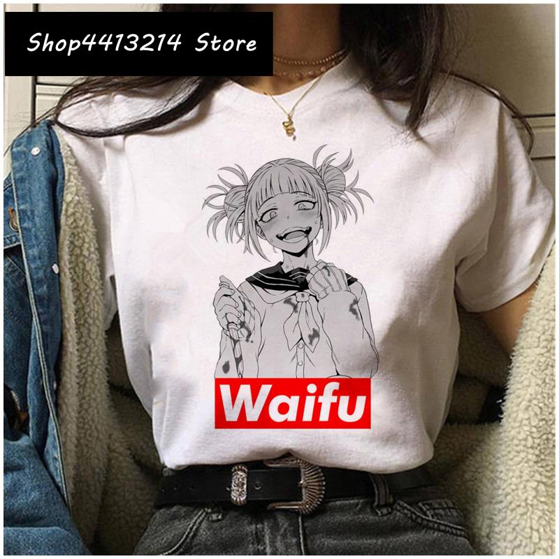 Cartoon Women My Hero Academia T Shirt Tee Funny Himiko Toga Clothing Boku No Hero Academia Harajuku 2021 Tshirt Female Ulzzang