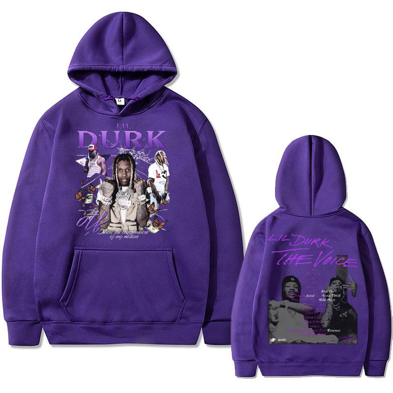 Rapper Lil Durk Grafikdruck Hoodie Herren Damen Hip Hop Mode Vintage Kapuzenpullover Herren Oversized Fleece Baumwolle Hoodies
