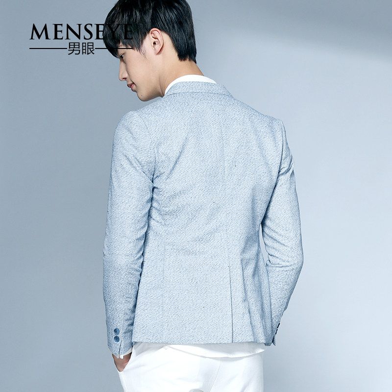 Menseye Summer Cotton Linen Single Row Leisure Suit