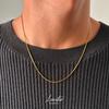 [LUXSTAR] Venetian Chain Necklace, Sterling Silver 925, Gold Plated, Men's & Women's, with Adjustable Chain (Gold, 45cm + 5cm)