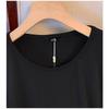 T-shirt da donna taglie forti T-shirt allentata tinta unita Camicia a corpo sottile Primavera ed estate Sezione sottile Top a maniche corte