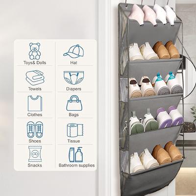 Over The Door Shoe Organizer for Closet, Shoes Rack for Closet 5-Shelf  Large Pockets, Hanging Shoe Organizers for Boot Storage