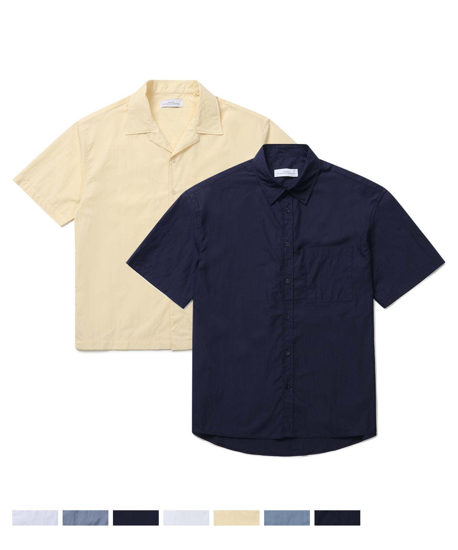 Connect Kinrock [Set] Cotton/Nylon Short Sleeve Shirt (2 Style) Butter (Open Collar)/L
