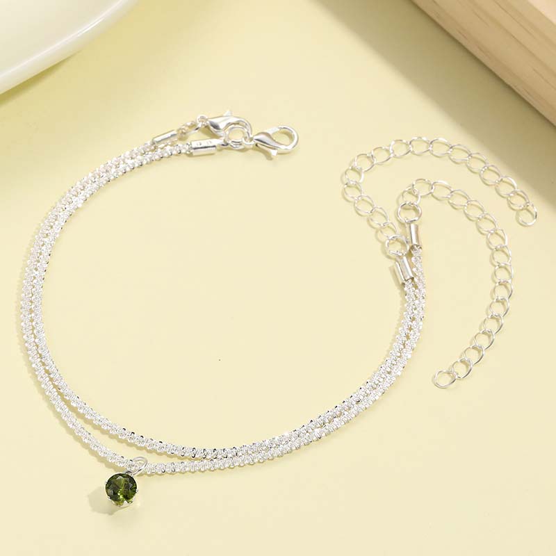 2Pcs Gold Color Colorful Zircon Bracelets Set for Women Personality Fashion  Rhinestone Pendant Bracelet Popcorn Chain Adjustable Wedding Jewelry Gift