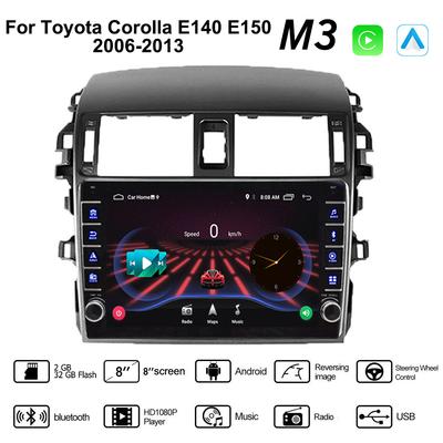 For Toyota Corolla E140 E150 2006-2013 With Button Knob Android Car Radio Multimedia Player Navigation Stereo GPS 2 Din Carplay 2+32GB