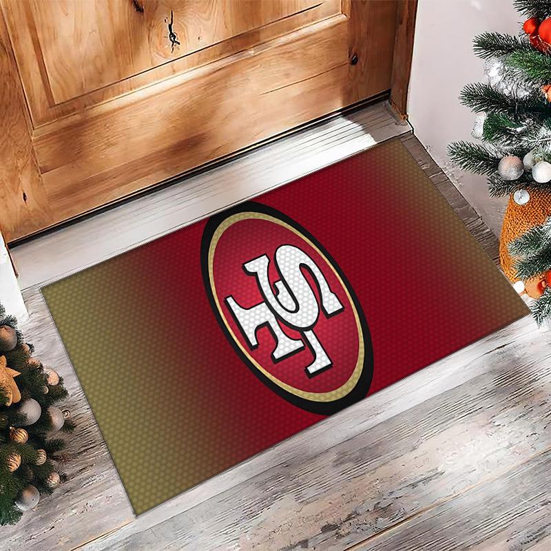 San Francisco 49ers Kristall-Samt-Teppich Weich Anti?Rutschfeste Fußmatte Bequemer Wohnzimmer Schlafzimmer Dekor Teppich