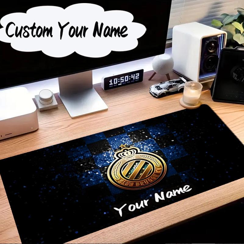 Custom Name Mouse Pad Golden Club Atletico Emblem Mouse Pad Desk Mat, Non-Slip Rubber Backer Pad For Computer Notebook Gaming Mouse Pad Birthday Gift