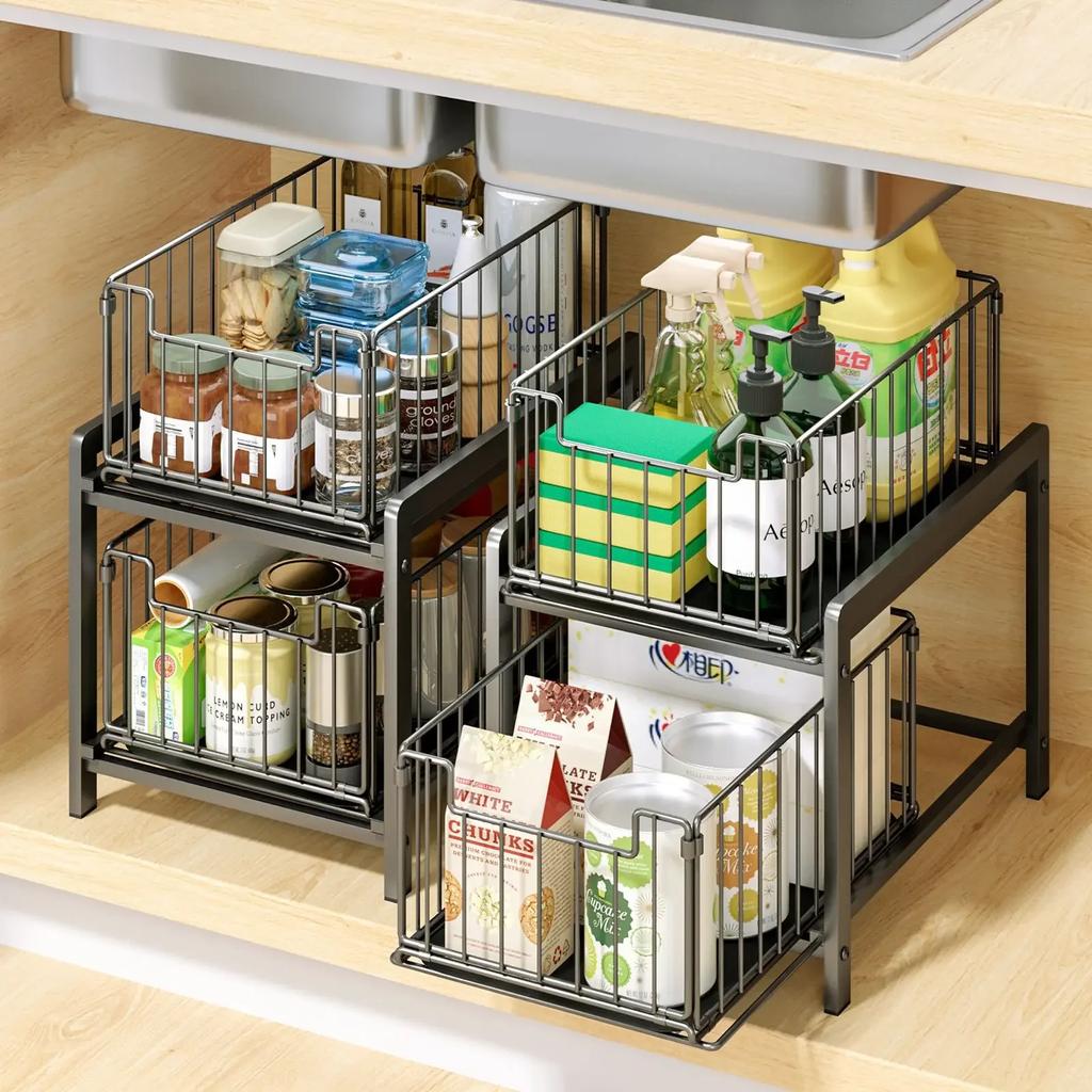Kitchen Removable Pull-Out Shelves Under Sink Shelf Storage Shelf Under Sink Storage Shelf Kitchen Accessories