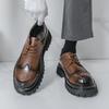 Brock Engraved Shoes Men's Platform Dress Leather Shoes Men's Business Casual Shoes Wedding Trend Versatile Fashion Comfortable Trendy Shoes