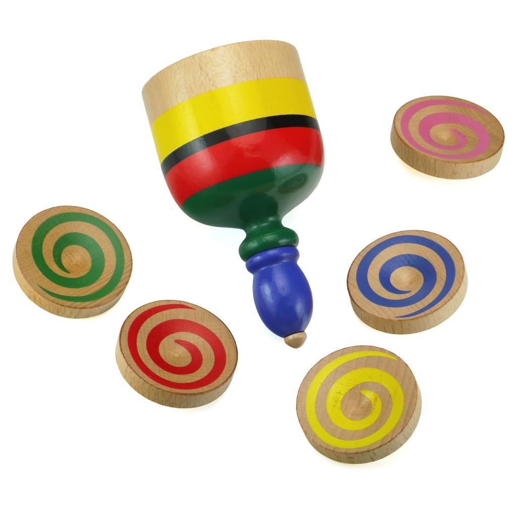 Spin Five Baby Tops Jump Out of Their Spinning Top Gear Mother's