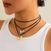Accessories Black Rope Small Heart Pull Sweet Cool Choker Punk Personality Retro Collar Flannel Necklace