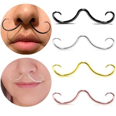 Anneaux de nez créatifs en acier inoxydable pour femmes et hommes, bijoux de piercing pour septum, cadeaux