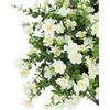 Artificial Flowers for Outdoors, 12 Bundles Fake White Flowers for Outdoor Planters, Faux Plants with Silk Flowers for Porch Decor Garden Patio Home